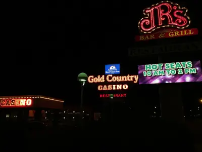 2015-02-06 02 31 21 The Gold Country Casino in Elko, Nevada at night
