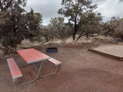Picnic table at a campsite in Natural Bridges