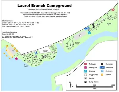 Laurel Branch Campground map