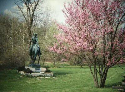 New Salem Statue of Lincoln on Horseback Reading Book (10530987203)