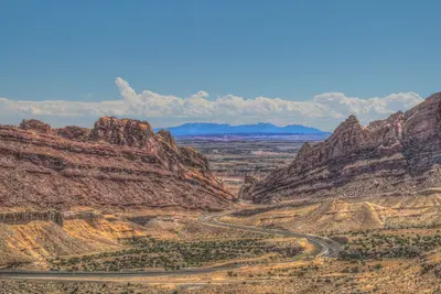 Interstate 70 routed through Spotted Wolf Canyon