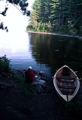 Algonquin Park Ontario - Ian and Row Boat in July 2002