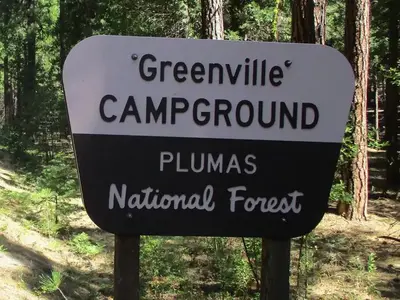 View of a campsite in Greenville Campground