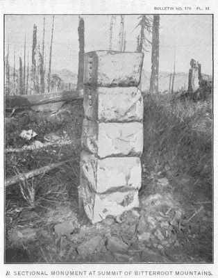 USGS Idaho Montana 1900 Granite Monument 92 Bitterroot