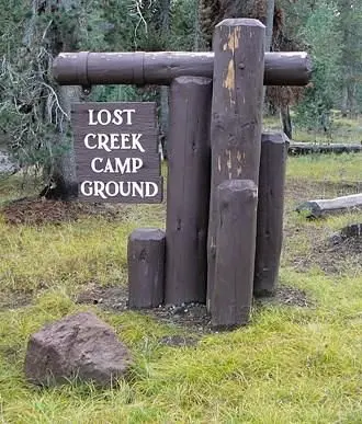 Entrance Sign to Lost Creek Campground