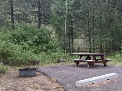 Paved parking area at campsite #4