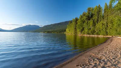 Shore at Bar View Campground, Clearwater Lake, Wells Gray Park, BC, Canada (54881220253)