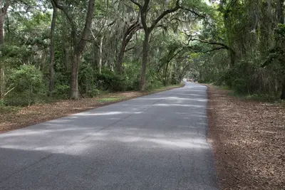 Jekyll Island gravel road to the Campground - panoramio