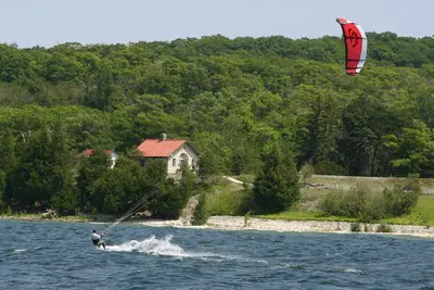 Kitesurfer Rock Island State Park Wisconsin