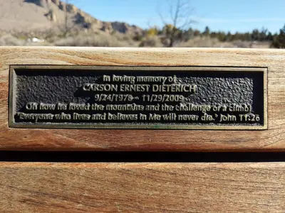 Close-up of the inscription (OpenBenches 9390)