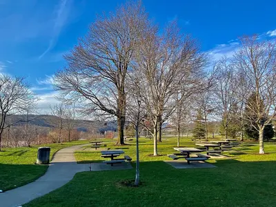 Picnic area at I-81 Whitney Point Rest Area, Lisle, New York - 20221122