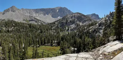 Mountains and meadow on McGee Pass Trail (3928387956)