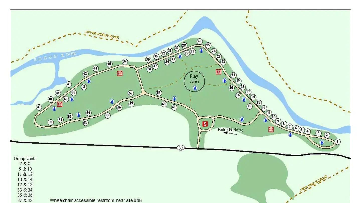 Farewell Bend Campground Map