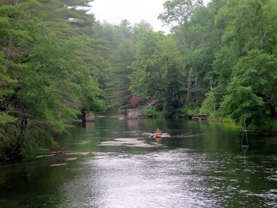 Piers of Athol Branch bridge over the Swift River, June 2021