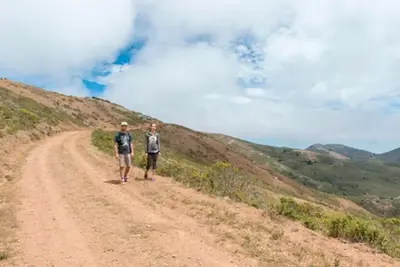 Walking the ridge.