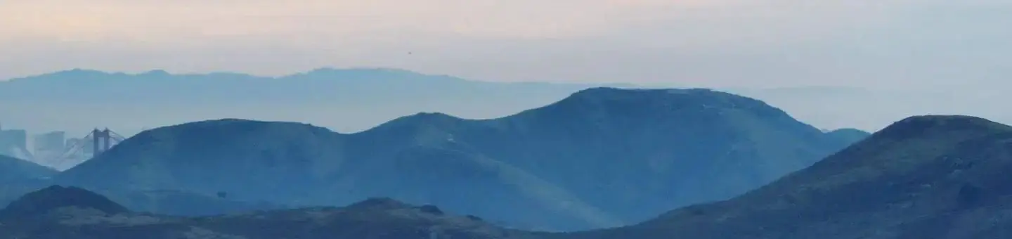 The rolling hills of the Marin Headlands, indicative of Hawk Campground's view.