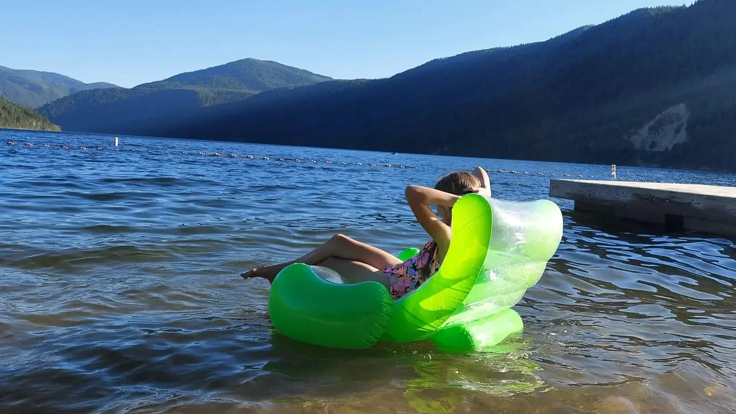 Floating on Sullivan Lake at East Sullivan Campground