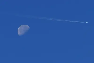 2014.10.13.100000 Airplane Moon Grass Lake Weed California