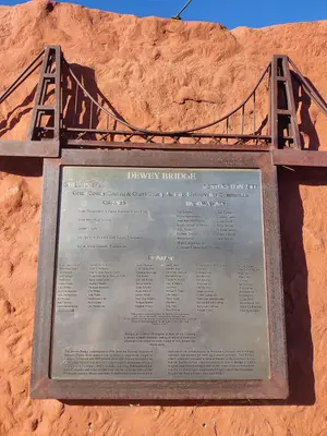 Dewey Bridge plaque, Utah State Route 128
