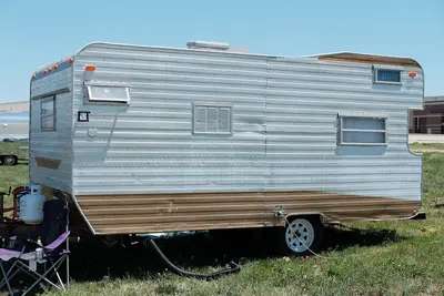1968 Banner travel trailer during 2019 Vintage Camper Trailer Rally at Cam-Plex in Gillette, Wyoming (2)