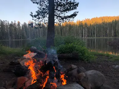 Campfire by Lake Tahoe