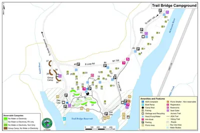 Map of Trail Bridge campground