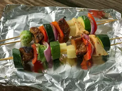 Kabobs at Campground (53243581163)
