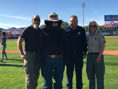 Fire Prevention Folks at Hawks Game (49265368707)