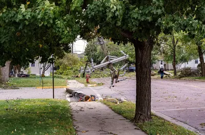 Electrical Line Down and Power Outage - Waterville, Minnesota Storm and Tornado Damage (29886617077)