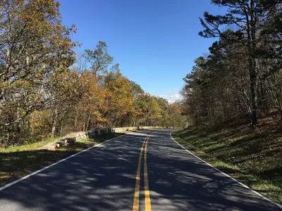 2016-10-24 12 03 10 View north along Shenandoah National Park's Skyline Drive just north of the Dundo Overlook in Rockingham County, Virginia