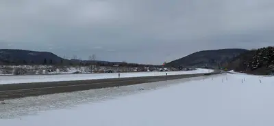 Winter landscape along Interstate 86, Bath, New York - 20230312