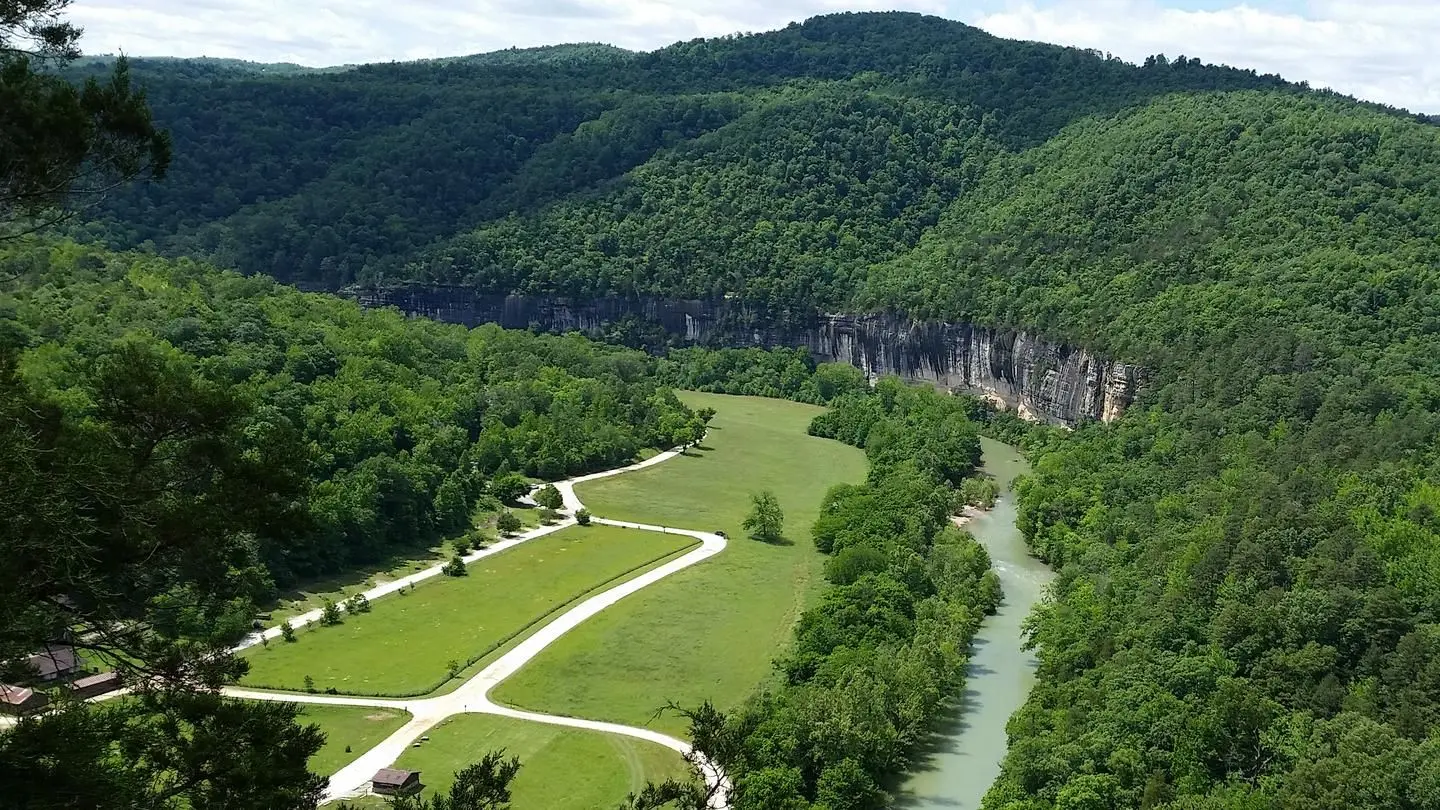 View of the Steel Creek area from the Buffalo River Trail