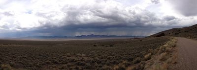 2014-07-28 13 25 51 Panorama west and northwest from the road to the fossil shelter in Berlin-Ichthyosaur State Park