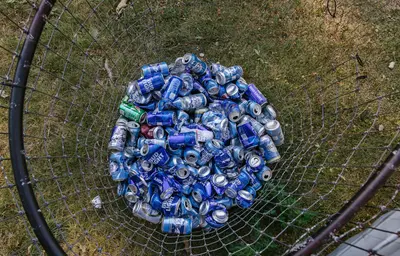 Beer Cans - Bemis Hill Campground Recycling Trash (36643937724)