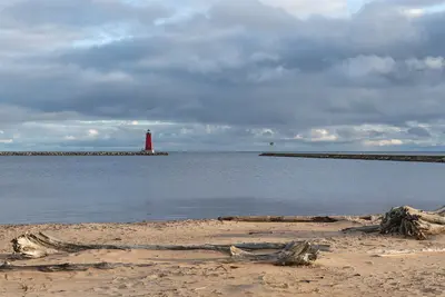 Manistique East Breakwater Light - Manistique, Michigan, USA - October 10, 2023