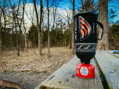 JetBoil Camping Stove and MSR IsoPro Fuel Canister (54122725312)