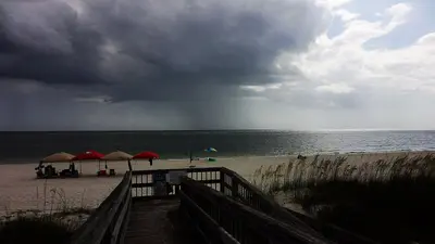 Mexico Beach FL Sky ^ White Sand Beach 2011 Dark Rain Sunshine - panoramio