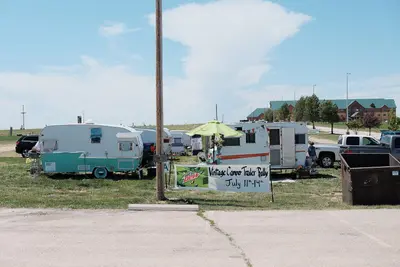 2019 Vintage Camper Trailer Rally sign at Cam-Plex in Gillette, Wyoming