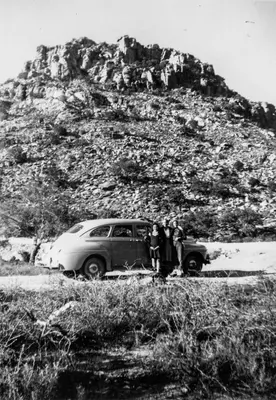 Patsy Krablenhoff, myself and Dawn on prison Road near St. Lemon, about 1941