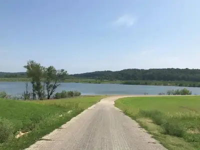 View of lake from park