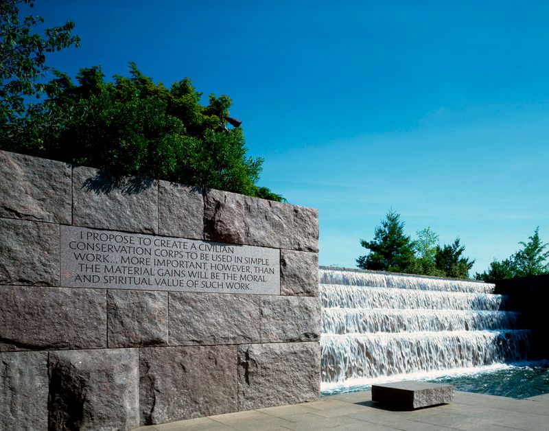 A four tier cascade of water flows