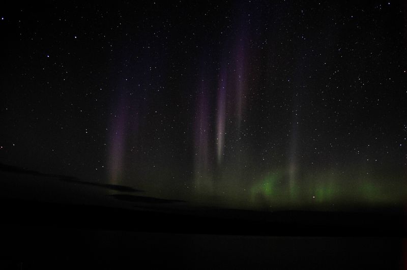 Diverse colored Aurora Borealis in the night sky