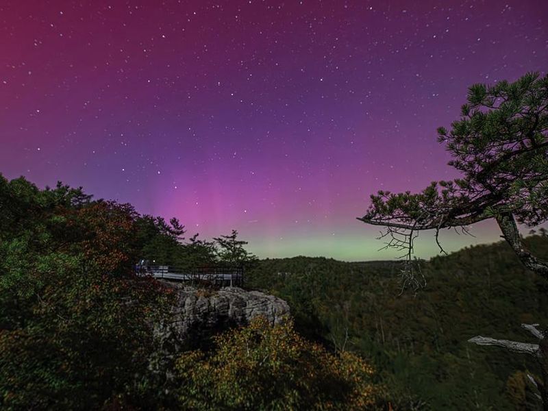 Night sky with a mix of colors of purple, blue hues.