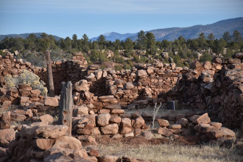 A grid of partial stone walls
