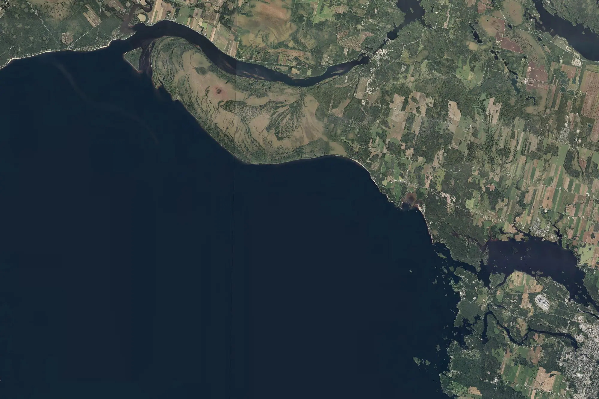 Aerial view of Pointe-Taillon National Park (Québec)