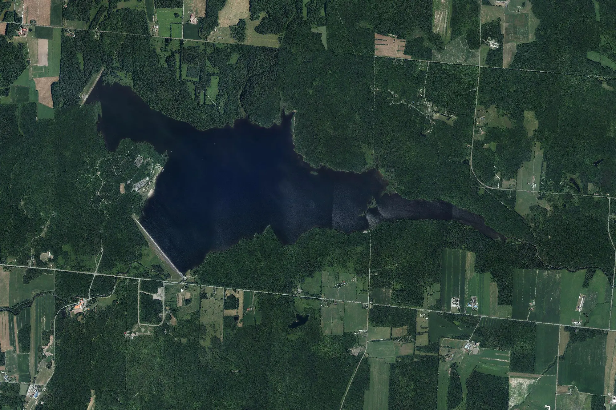 Aerial view of Yamaska National Park (Québec)