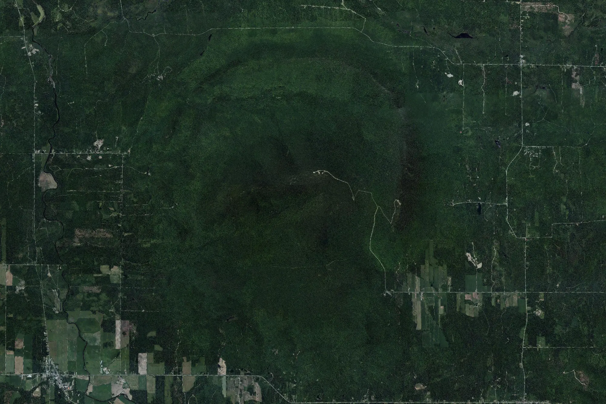 Aerial view of Mont-Mégantic National Park (Québec)