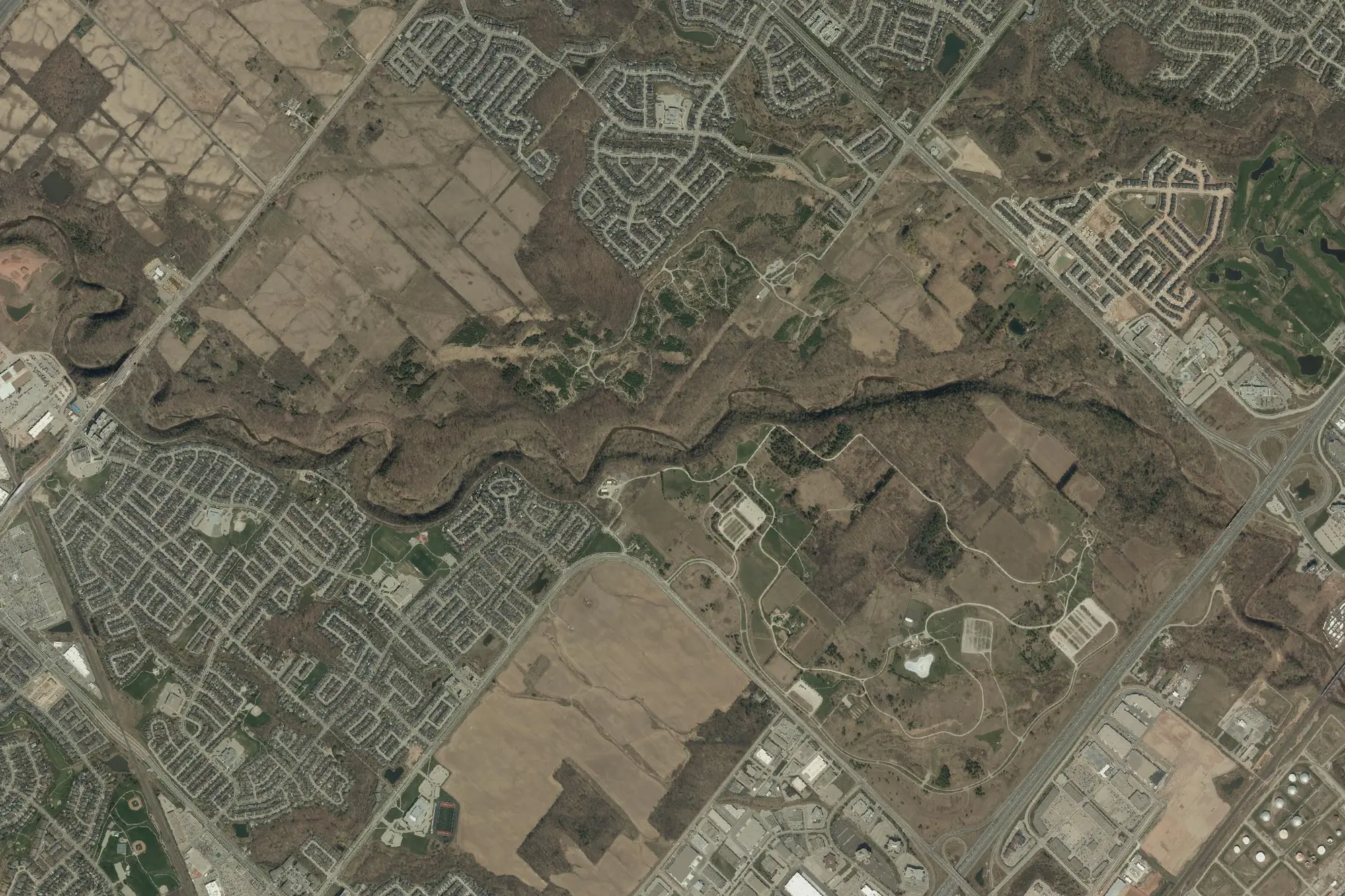 Aerial view of Bronte Creek Provincial Park (Recreational Class)