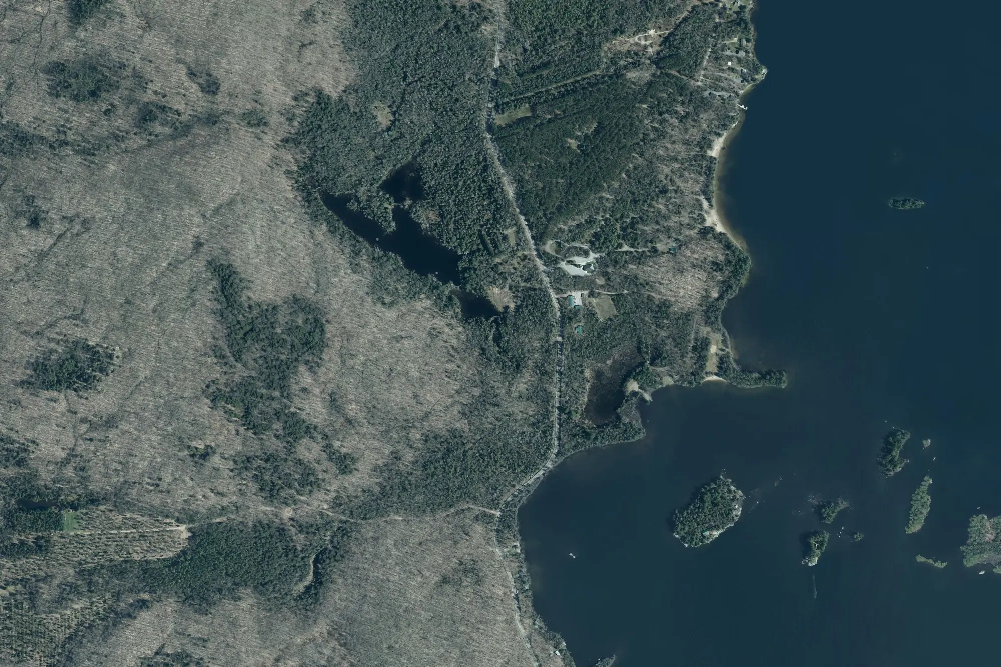 Aerial view of Mikisew Provincial Park (Recreational Class)