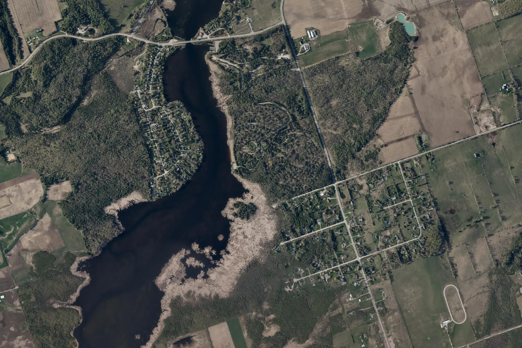 Aerial view of Emily Provincial Park (Recreational Class)